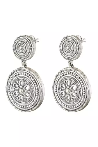 Oxidized silver plated ethnic dangle earrings fashion jewellery for women & girls