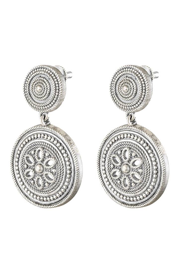 Oxidized silver plated ethnic dangle earrings fashion jewellery for women & girls