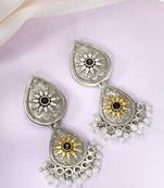 Oxidized silver plated lariya studded ethnic dangle earrings jewellery for women