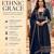 Women's navy blue flared embroidered silk blend kurta set with dupatta and pant