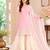 Women's pink cotton straight embroidered kurta set with sharara and dupatta