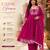Women's pink silk blend embroidered kurta set with dupatta and pant
