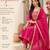 Women's silk pink embroidered a-line kurta set with dupatta and pant