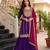 Women's silk blend violet embroidered straight kurta set with dupatta and sharara
