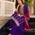 Women's silk blend violet embroidered straight kurta set with dupatta and sharara