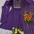 Women's violet flared viscose embroidered kurta set with dupatta and pant