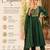 Women's green flared viscose embroidered kurta set with dupatta and pant