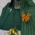 Women's green flared viscose embroidered kurta set with dupatta and pant