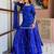 Women's blue heavy georgette with inner printed kurta set with sharara and dupatta