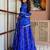 Women's blue heavy georgette with inner printed kurta set with sharara and dupatta