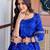 Women's blue heavy georgette with inner printed kurta set with sharara and dupatta