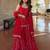Women's red heavy georgette with inner printed kurta set with sharara and dupatta