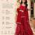 Women's red heavy georgette with inner printed kurta set with sharara and dupatta