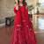 Women's red heavy georgette with inner printed kurta set with sharara and dupatta