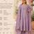 Women's silk blend lavender embroidered kurta set with palazzo and dupatta