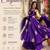 Women's purple embroidered silk blend flared kurta with full inner with palazzo and dupatta