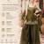 Women's silk blend olive embroidered kurta set with palazzo and dupatta