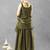Women's silk blend olive embroidered kurta set with palazzo and dupatta