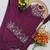 Women's silk blend wine embroidered kurta set with palazzo and dupatta