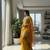 Women's silk blend yellow embroidered kurta set with palazzo and dupatta
