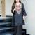 Women's black embroidered straight crepe kurta with pant