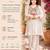 Women's cream embroidered straight crepe kurta with pant