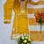 Women's mustard schiffli embroidered silk blend kurta set with pant and dupatta