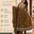 Women's olive embroidered flared cotton kurta set with dupatta and pant