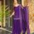 Women's purple embroidered silk blend kurta with sharara and dupatta