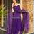 Women's purple embroidered silk blend kurta with sharara and dupatta