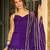 Women's purple embroidered silk blend kurta with sharara and dupatta
