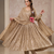Cream zari embroidered georgette anarkali suit with dupatta