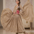 Cream zari embroidered georgette anarkali suit with dupatta