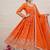 Orange zari embroidered georgette anarkali suit with dupatta