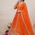 Orange zari embroidered georgette anarkali suit with dupatta