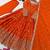 Orange zari embroidered georgette anarkali suit with dupatta