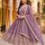 Purple zari embroidered georgette anarkali suit with dupatta