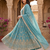 Sky blue zari embroidered georgette anarkali suit with dupatta