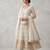 White  zari embroidered georgette anarkali suit with dupatta