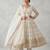 White  zari embroidered georgette anarkali suit with dupatta