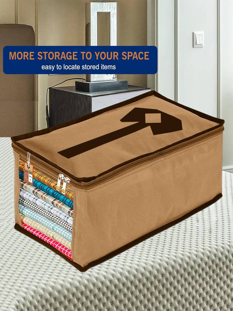 Clothes storage mens shirt cover jeans pant t shirt trousers garments organizer for wardrobe brown