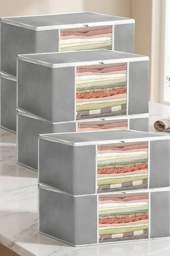 Clothes storage lehenga, suit, dress saree blouse cover garments bag wardrobe organiser pouches grey