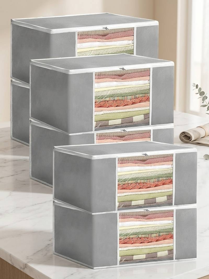 Clothes storage lehenga, suit, dress saree blouse cover garments bag wardrobe organiser pouches grey