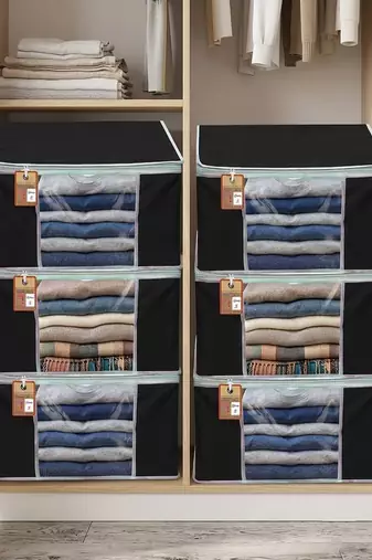 Clothes storage lehenga, suit, dress saree blouse cover garments bag wardrobe organiser pouches black