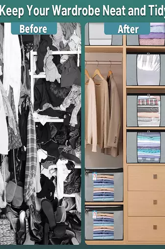 Clothes storage mens shirt cover jeans pant t shirt trousers garments organizer for wardrobe grey