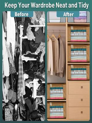 Clothes storage mens shirt cover jeans pant t shirt trousers garments organizer for wardrobe brown 4