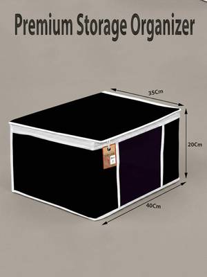 Clothes storage lehenga, suit, dress saree blouse cover garments bag wardrobe organiser pouches black 4