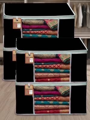 Clothes storage lehenga, suit, dress saree blouse cover garments bag wardrobe organiser pouches black 1