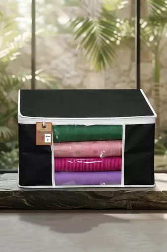 Clothes storage lehenga, suit, dress saree blouse cover garments bag wardrobe organiser pouches black