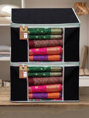 Clothes storage lehenga, suit, dress saree blouse cover garments bag wardrobe organiser pouches black 1